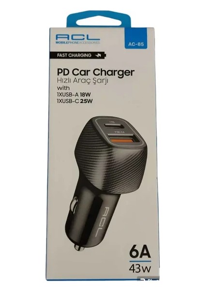Ac-85 Pd 6A 48WATT, 1xusb-A 1xusb-C Şarj Başlığı fiyatları