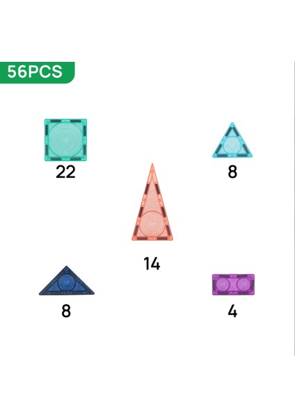56 Parça Mini Manyetik Yapı Blokları Seyahat Tipi & Taşınabilir Oyun Arkadaşı