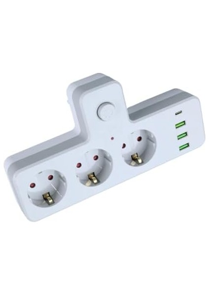 Korumalı Kablosuz Grup Priz, 3&apos;lü Priz, Usb, Type-C, 2500W, 250 Joule, 10A, Topraklı Termal Koruma, (Isıtıcılı Ürünler Için Uygun Değildir) modelleri