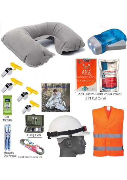 Mega Deprem Çantası 237 Parça 94 Çeşit Tam Kapsamlı Uzman Acil Durum Çantası modelleri
