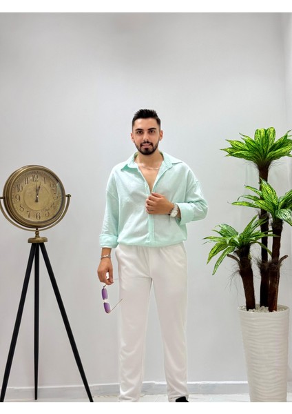 Erkek Yeni Sezon Ütü Gerektirmeyen Krinkıl Gömlek fırsatları