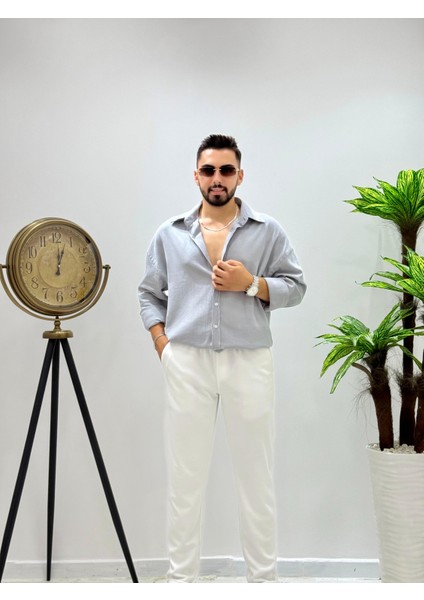 Erkek Yeni Sezon Ütü Gerektirmeyen Krinkıl Gömlek fırsatları