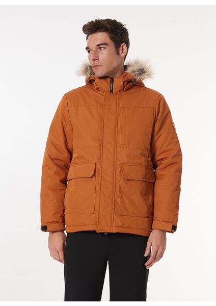 Kiremit Erkek Kapüşon Normal Düz Mont M4WM-MNT-1682