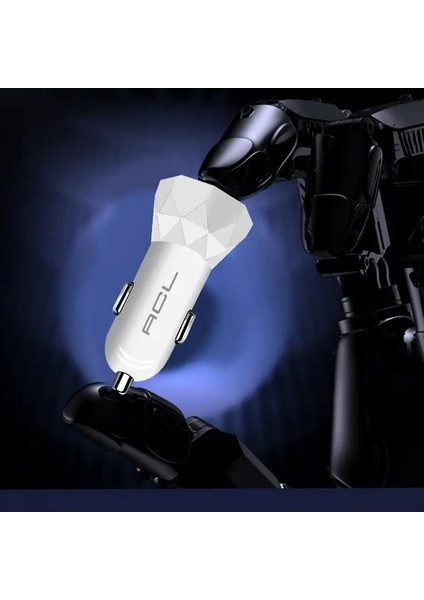 Ac-90 2.4A, 10W 2xusb, 1mt Lightning Kablolu Araç Içi Şarj Aleti