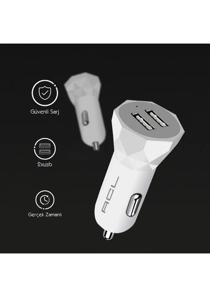Ac-88 2.4A, 10W 2xusb Araç Içi Şarj Başlığı