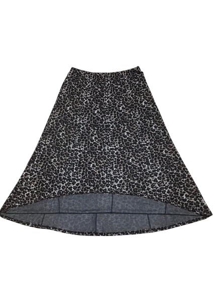 Kadın Beli Lastikli Leopar Desenli Büyük Beden Balık Etek fiyatları