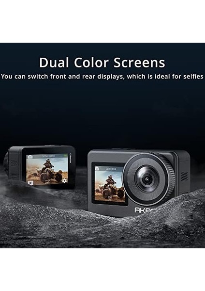 Br 7 Aksiyon Kamerası, Ipx8 Su Geçirmez Yerel 4K 20MP Wifi Cam Dokunmatik Ekranlı Eis 2.0 Yakınlaştırma Desteği Harici Mikrofon Ses Kontrolü Vlog Kamerası - Gri modelleri
