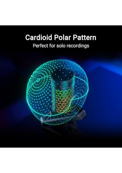 Rog Carnyx Profesyonel Kardioid Kondenser Oyun Mikrofonu Stüdyo, 25 mm Kondenser Kapsül 192 Khz/24-Bit Örnekleme Aura Sync Rgb Profesyonel Yayıncı Mikrofonu, Beyaz modelleri