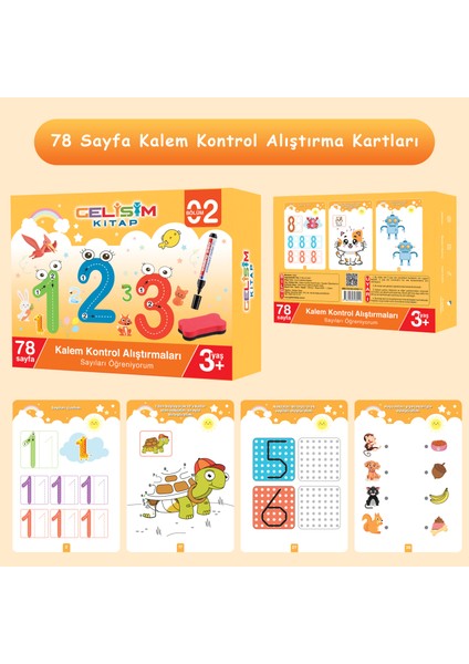 Yaz Sil 3-6 Yaş Eğitici Öğretici Kitap Seti - Harf ve Zeka Gelişim Etkinlikleri