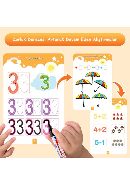 Yaz Sil 3-6 Yaş Eğitici Öğretici Kitap Seti - Harf ve Zeka Gelişim Etkinlikleri indirimleri