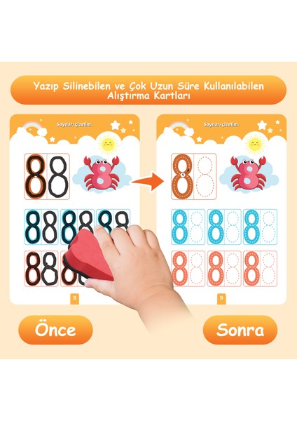 Yaz Sil 3-6 Yaş Eğitici Öğretici Kitap Seti - Harf ve Zeka Gelişim Etkinlikleri