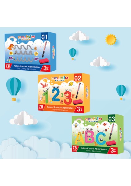 Yaz Sil 3-6 Yaş Eğitici Öğretici Kitap Seti - Harf ve Zeka Gelişim Etkinlikleri