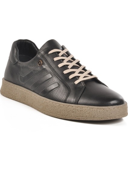 Siyah Hakiki Deri Erkek Casual Ayakkabı C2023 M modelleri