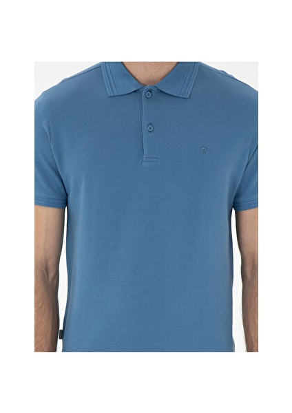Koyu Mavi Slim Fit Basic Tişört