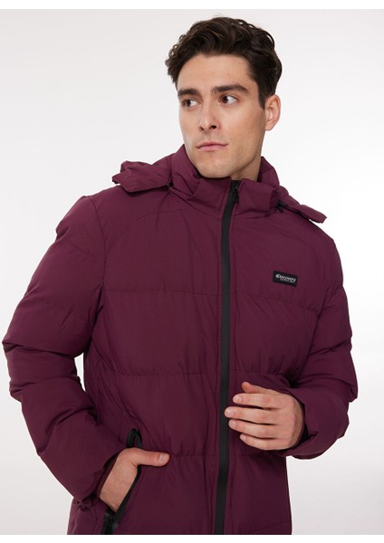 Bordo Erkek Kapüşon Yaka Standart Fit Kapitone Mont STK-212 fırsatları