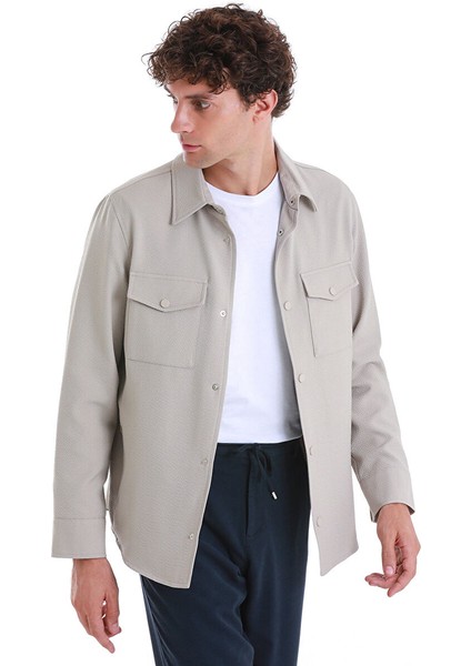 Bej Slim Fit Bebe Yaka Baharlık Mont modelleri