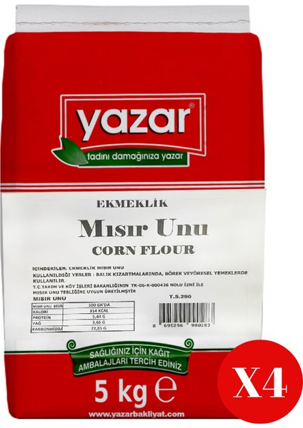Ekmeklık (Karadeniz) Mısır Unu 5 kg x 4 Paket