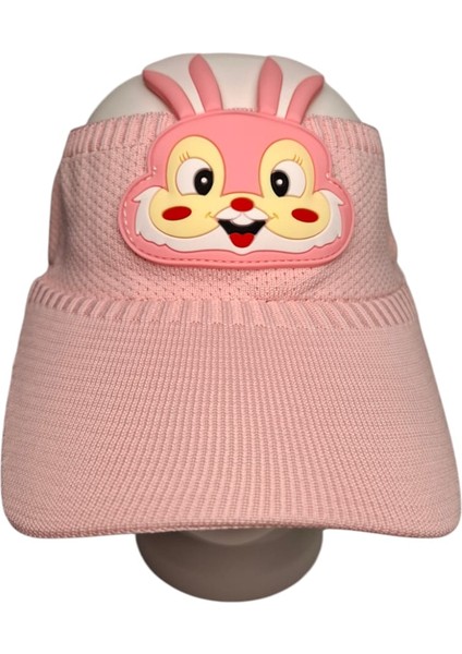 2-8 Yaş Kız Çocuk Açık Pembe Renk Rabbit Figürlü Yazlık Vizör Şapka fiyatları