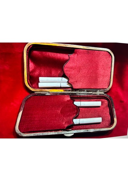 Gümüş Işlemeli Baga Kutu 14 cm 7 cm 2 cm Ölçülerinde