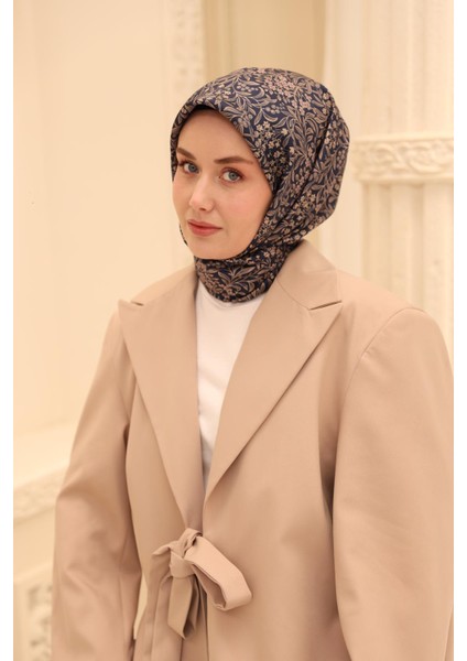 Twill Ipek Eşarp - 11464-33 Lacivert