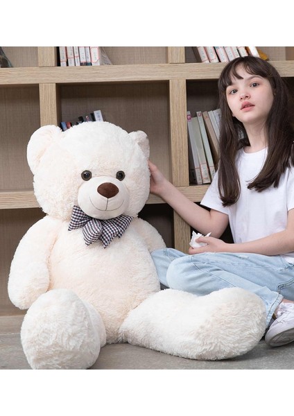 Sevimli Peluş Şaşkın Ayı 80 cm - Sevgiliye Özel Hediye Beyaz