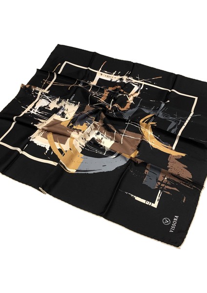 Twill Ipek Eşarp - 50788 - 0004-0028 Bej Gri