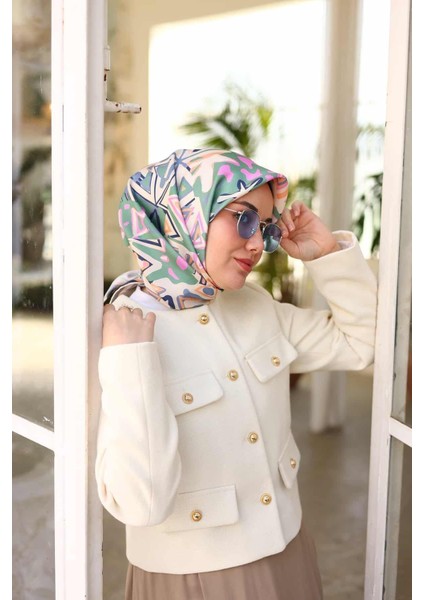 Twill Ipek Eşarp - 11427-52 Lacivert Çağla fırsatları