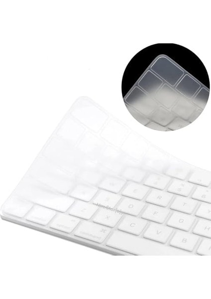 Klavye Koruyucu Apple Magic Keyboard-3 (Tr-Uk) A2449 A2450 ile Uyumlu Silikon Kılıf Şeffaf