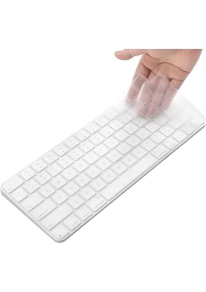 Klavye Koruyucu Apple Magic Keyboard-3 (Tr-Uk) A2449 A2450 ile Uyumlu Silikon Kılıf Şeffaf