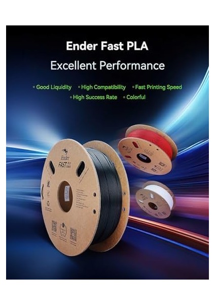 Storemax Ender Fast Pla Filament 1,75 Mm, 3D Yazıcı Filament 300 Mm/sn'ye Kadar Yüksek Hız, Geri Dönüştürülebilir Karton Makara, Çoğu Fdm 3D Yazıcıya Uygun - 1 kg (2,2 Lb) Mavi fiyatları