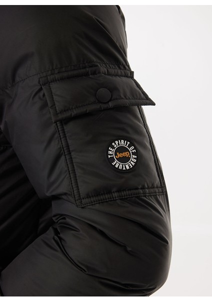 Siyah Erkek Kapüşon Yaka Standart Fit Puffer Mont C4WM-MNT4001 indirimleri