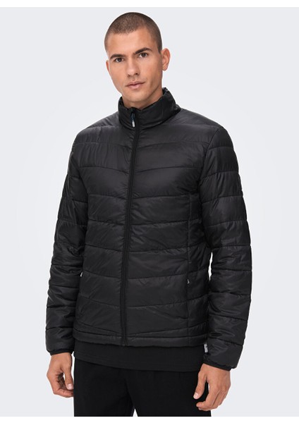 Siyah Erkek Mont Onscarven Quılted Puffer Otw Noos