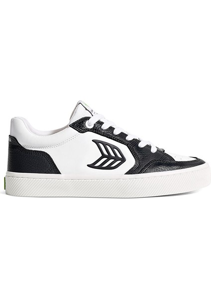 421401W74M -Vallely Leather Accents Beyaz - Siyah Deri Erkek Günlük Spor Ayakkabı