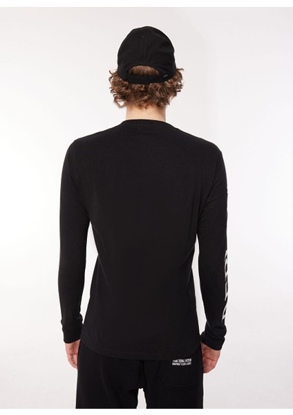 Bisiklet Yaka Düz Siyah Erkek T-Shirt M6474 098 Black