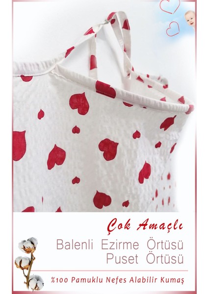 Balenli Emzirme Örtüsü Organik Kumaş 80X100 cm Emzirme Önlüğü %100 Pamuk