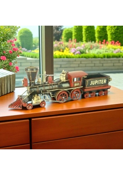 Jayland Retro Metal Tren Biblo – Renkli Buharlı Lokomotif Model – 54,5x11x18,5 cm modelleri