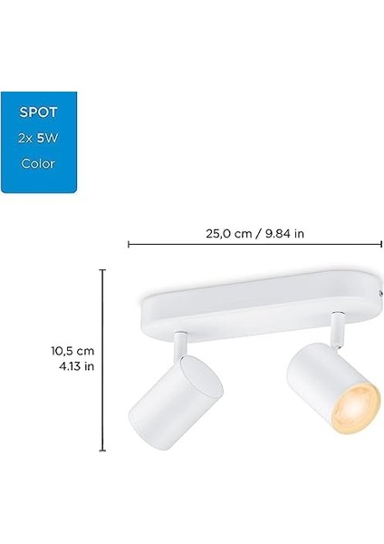 Imageo Spot Tavan Lambası Ayarlanabilir Beyaz & Renk 2X5W Beyaz Tekli Paket fiyatları