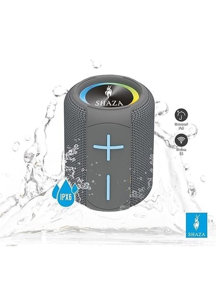 Taşınabilir Bluetooth Hoparlör Ipx6 Suya Dayanıklı - 6W Ses Çıkışı Gri