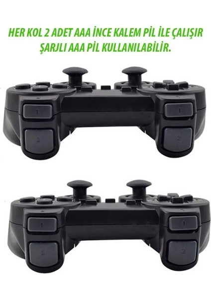 M8 Lite Stick | 64GB Hafıza | 4K Çözünürlük | 5000+ Retro Oyun | Çift Kablosuz Joystick | HDMI Game Stick