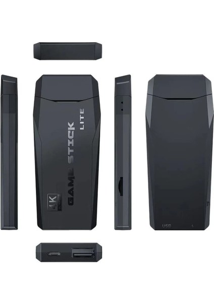M8 Lite Stick | 64GB Hafıza | 4K Çözünürlük | 5000+ Retro Oyun | Çift Kablosuz Joystick | HDMI Game Stick
