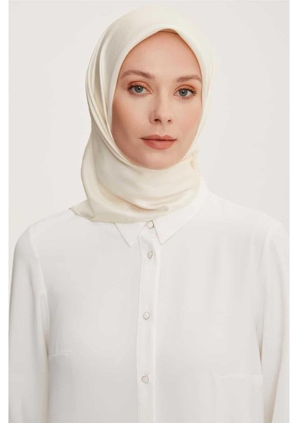 Düz Ipek Eşarp - 67 Ekru Twill
