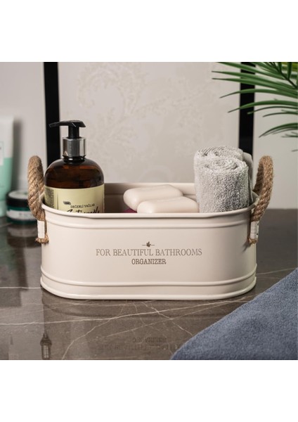 Metal Ip Kulplu Baton Metal Banyo Düzenleyici, Banyo Organizeri (For Beautiful Bathrooms Organizer Baskı) LN1207K