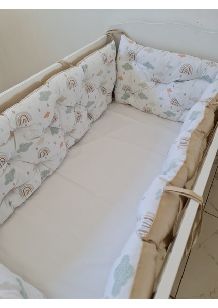 70X120 Beşik Kenar Koruma - 40CM Yükseklik - %100 Pamuk Kumaş - Antialerjik - Yıkanabilir