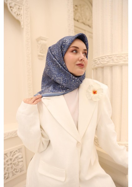 Twill Ipek Eşarp - 11464-21 Indigo modelleri