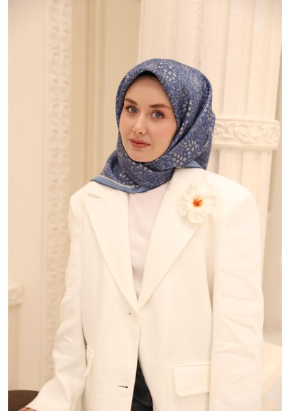 Twill Ipek Eşarp - 11464-21 Indigo indirimleri