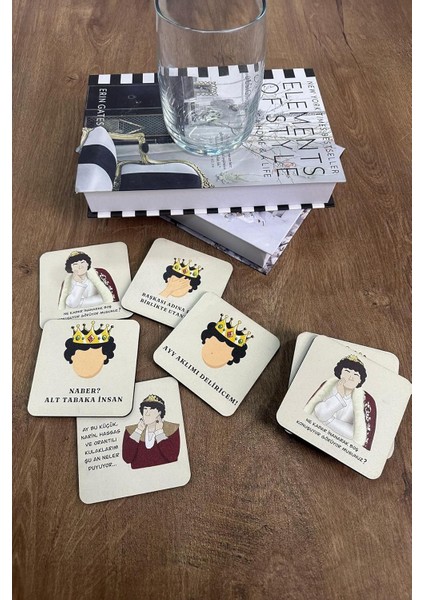 Bardak Altlığı Şömine Kokulu Ahşap 5&apos;li Set