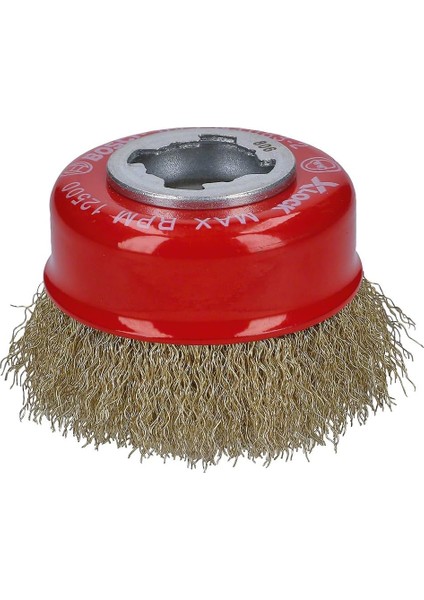 Professional 1 x Dalgalı Tencere Fırçası Clean (Metal, X-Lock, Ø 75 Mm, Tel Kalınlığı 0,3 Mm, Çap 115 Mm, Açılı Taşlama Makinesi Aksesuarı)