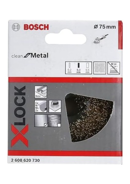 Professional 1 x Dalgalı Tencere Fırçası Clean (Metal, X-Lock, Ø 75 Mm, Tel Kalınlığı 0,3 Mm, Çap 115 Mm, Açılı Taşlama Makinesi Aksesuarı) fiyatları
