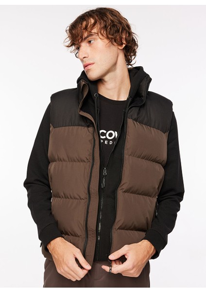 People By Fabrika Siyah Kadın Normal Kalıp Puffer Mont MKAW22-37 modelleri