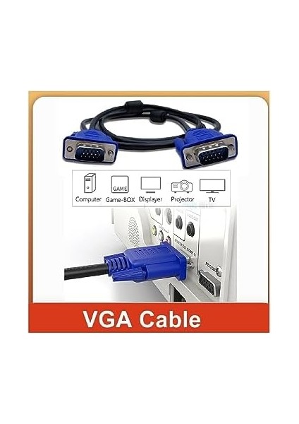 VGA To VGA Monitör Ekran Uzatma Ekleme Kablosu 15 Pin fiyatları
